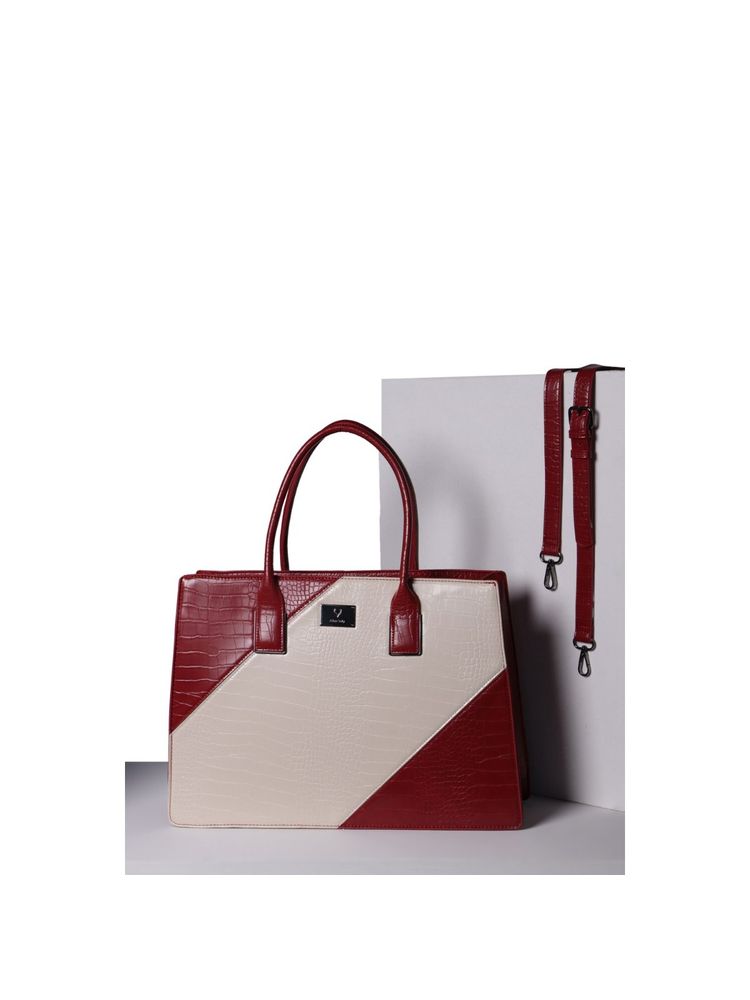 Allen Solly Women Red Textured Casual Handbag with Detachable Strap-picture-15
