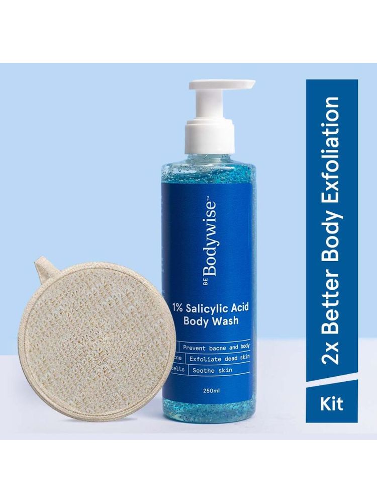 Be Bodywise 1% Salicylic Acid Body Wash with Loofah for Cleansing, Exfoliation & Acne Prevention-picture-7
