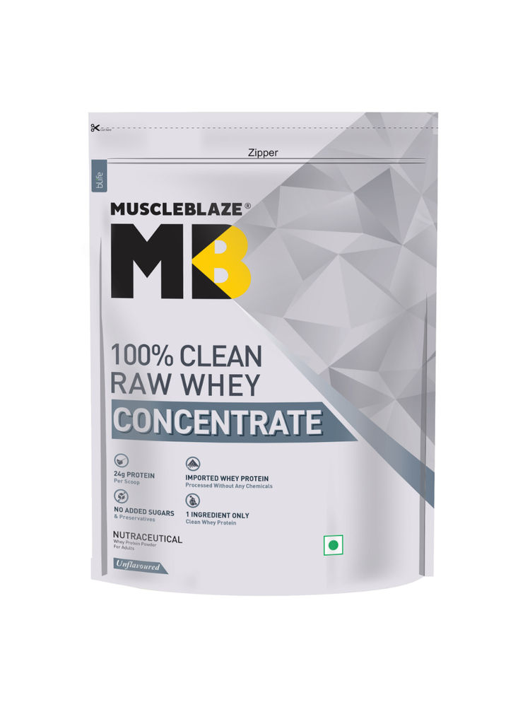 MuscleBlaze Raw Whey Protein Concentrate 80% - Unflavoured