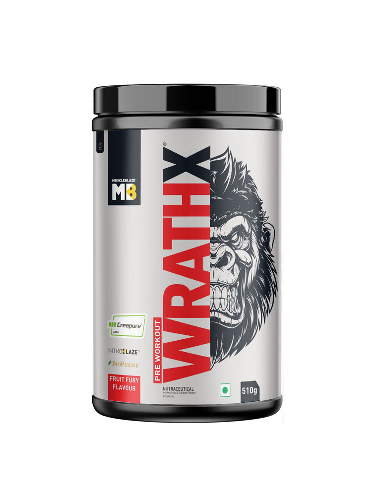 MuscleBlaze Pre Workout Wrathx - With Creapure, Carnosyn, Enxtra, And Bioperine - Fruit Fury-picture-21
