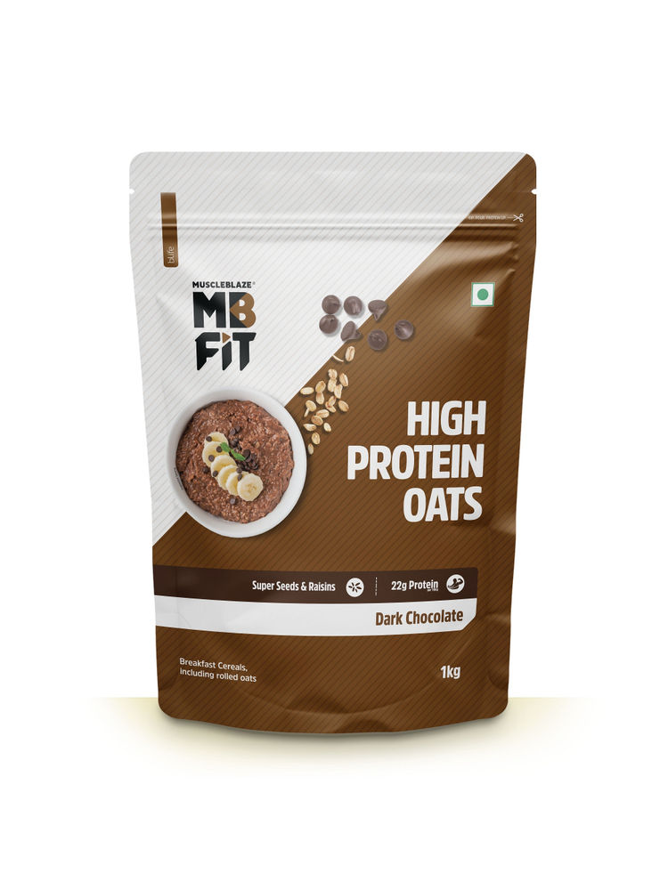MuscleBlaze Protein Oats With Added Probiotics, For Weight Management - Dark Chocolate