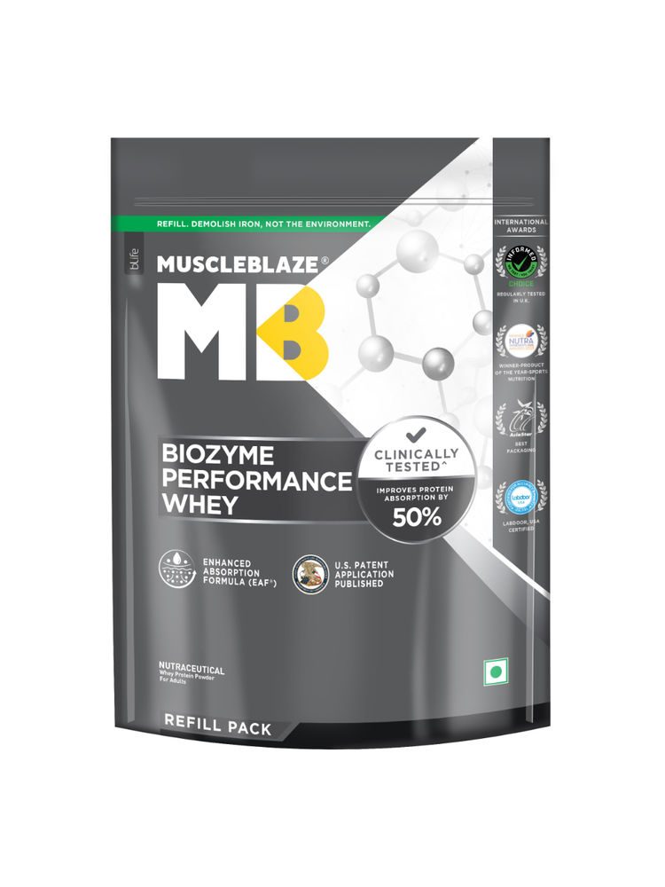 MuscleBlaze Biozyme Performance Whey Protein - Magical Mango - Refill Pack