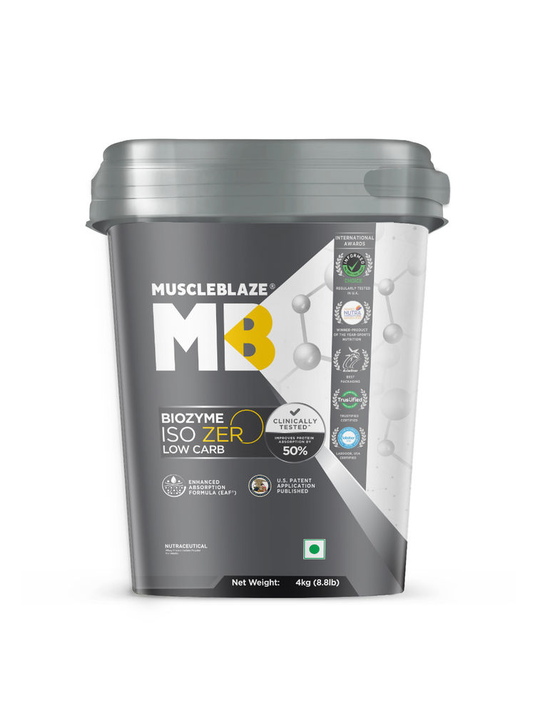 MuscleBlaze Biozyme ISO Zero Low Carb 100% Pure Whey Protein Isolate Powder - Ice Cream Chocolate
