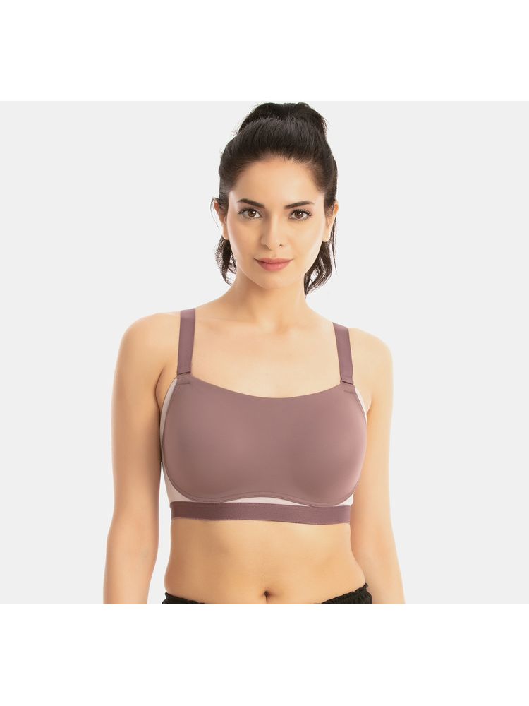 Zivame Zelocity High Impact Padded Sports Bra - Purple-image-1