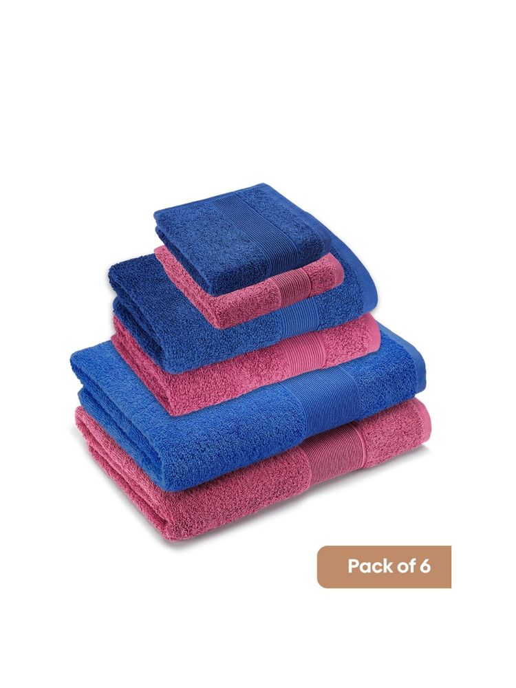 Haus & Kinder 100% Cotton Harmony Combed Bath Set- Cobalt, Mulberry-picture-20