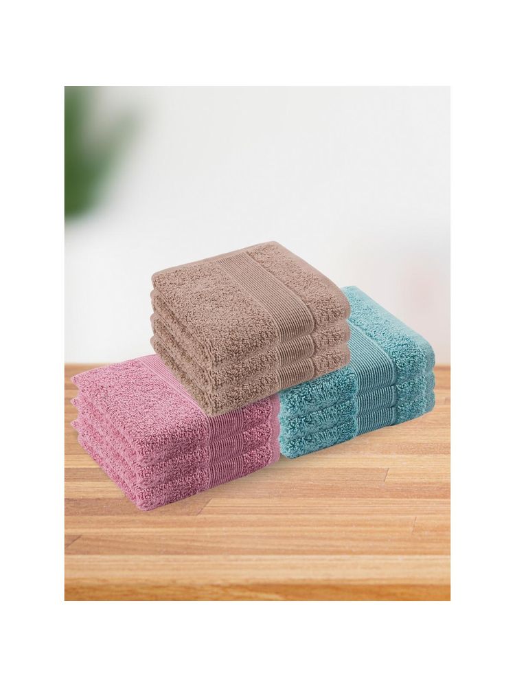 Haus & Kinder 100% Cotton Harmonry Combed Face Towel- Cameo Pink, Almond, Coastal Blue (Pack of 12)-picture-25