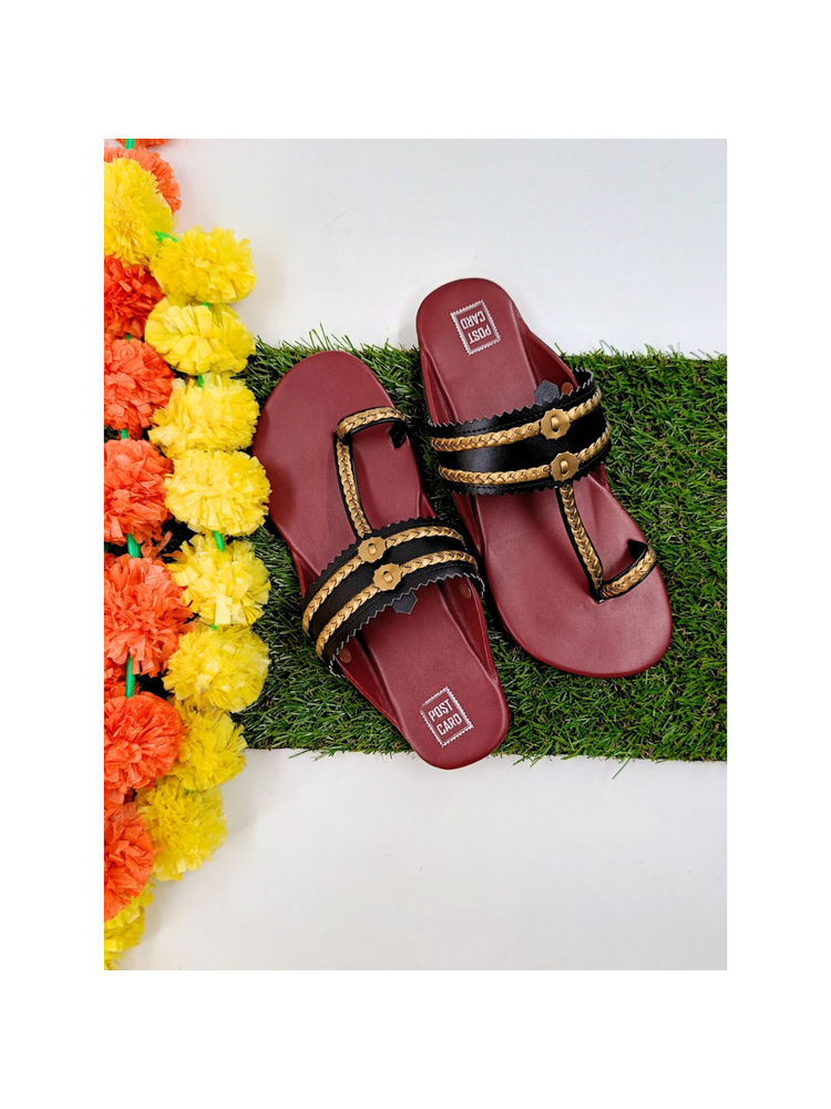 postcard Post Card Solid Maroon Kolhapuri-picture-20