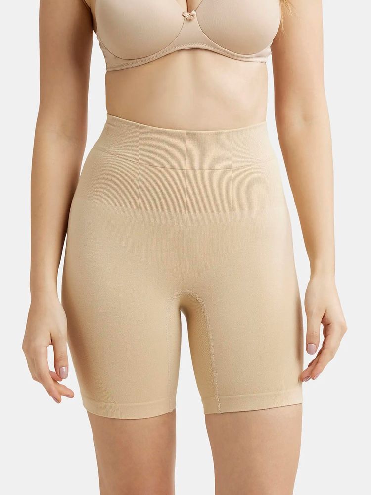 Jockey SH03 Women Mid Waist Cotton Elastane Seamfree Shorts Shapewear - Light Skin