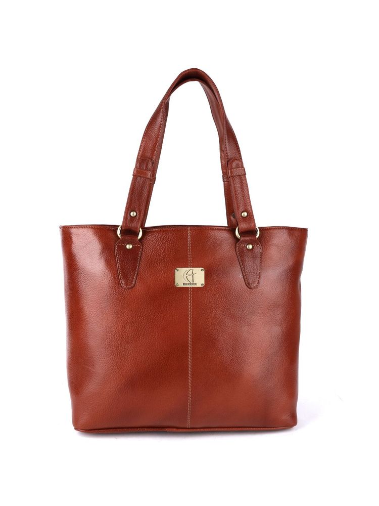 HiLEDER Women Tan Pure Natural Leather Tote Bag with Detachable Strap (M)-image-44