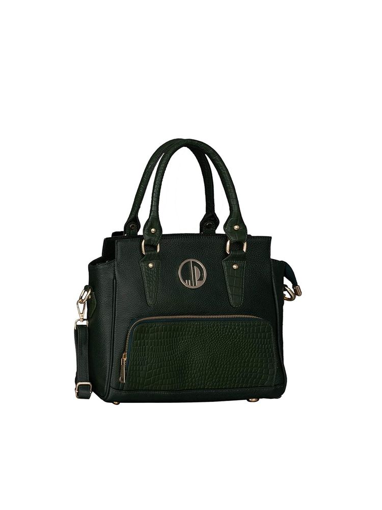 HiLEDER Women Green Genuine Leather Satchel Bag with Detachable Strap (M)-picture-19