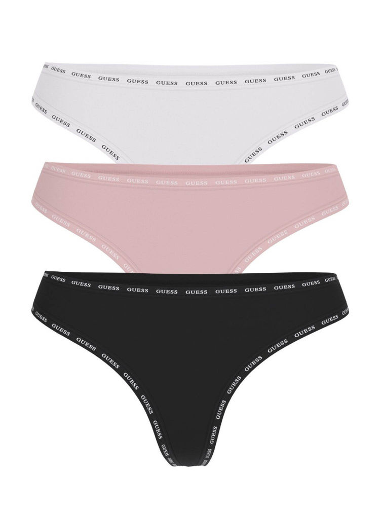 guess fashion Guess Cotton Solid Basic Thongs (Pack of 3)-picture-22