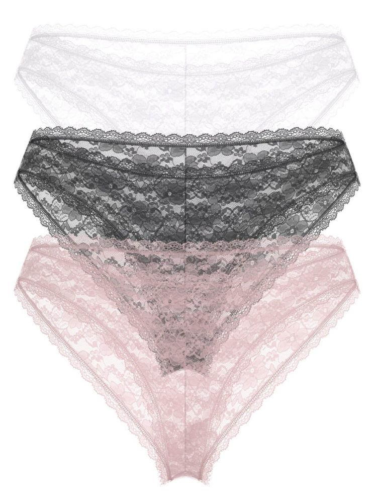 guess fashion Guess Polyamide Self Design Basic Lace Briefs (Pack of 3)-picture-35