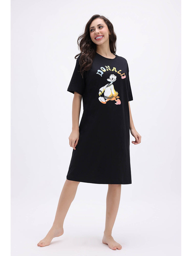 Zivame Black Beauty Mickey and Friends Knit Cotton Loungewear Nightdress-picture-18