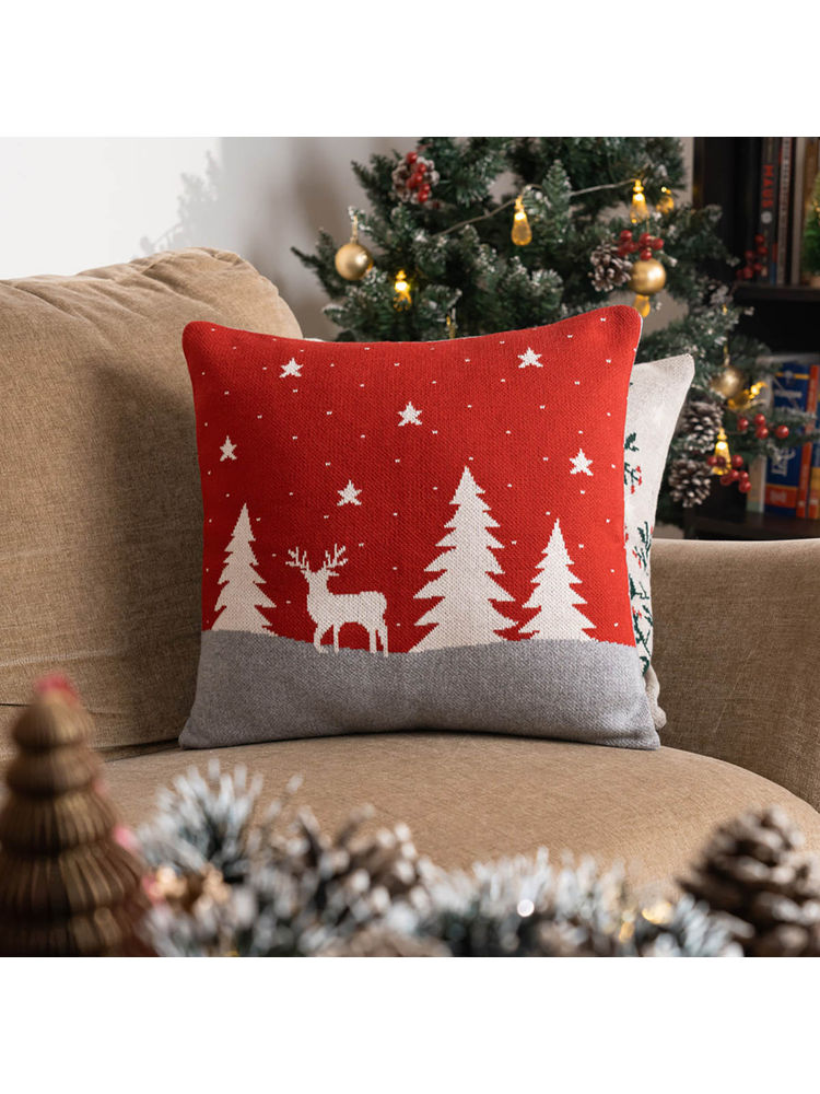 Haus & Kinder Starry Night Knitted and Embroidered Cushion Cover-image-43