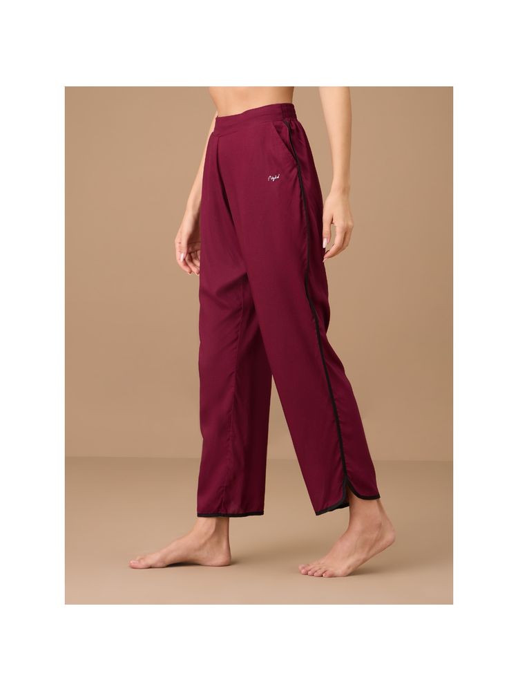 Nykd By Nykaa Rayon Sleep Pajama - NYS130 - Wine-image-11