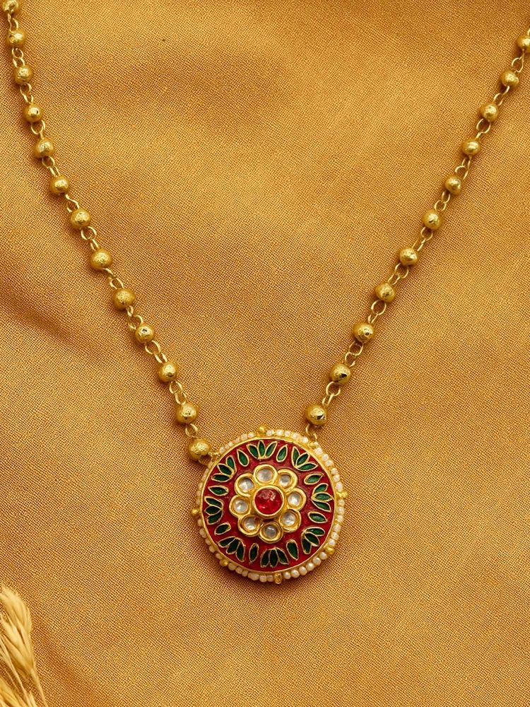 Digital Dress Room Multi-Color Gold Plated Long Necklace Kundan Mala For Women-picture-40