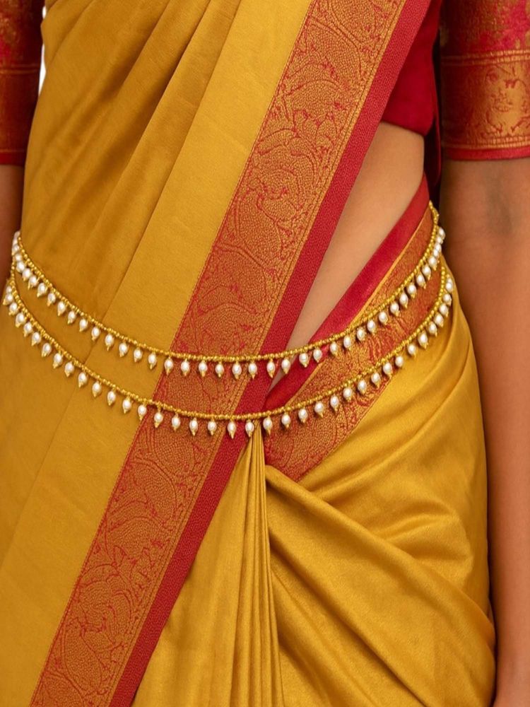 Accessher White Gold-Plated Waist Chain And Kamar bandh For Sarees And Lehengas-image-6