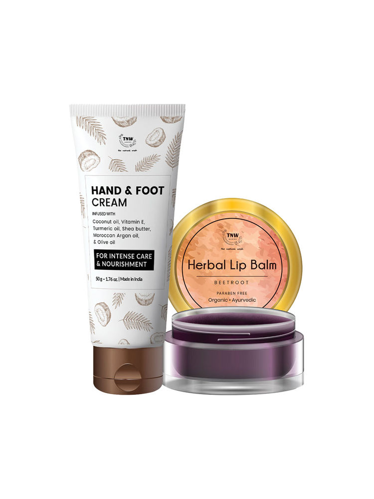 TNW The Natural Wash Hand & Foot Cream + Beetroot Lip Balm Combo
