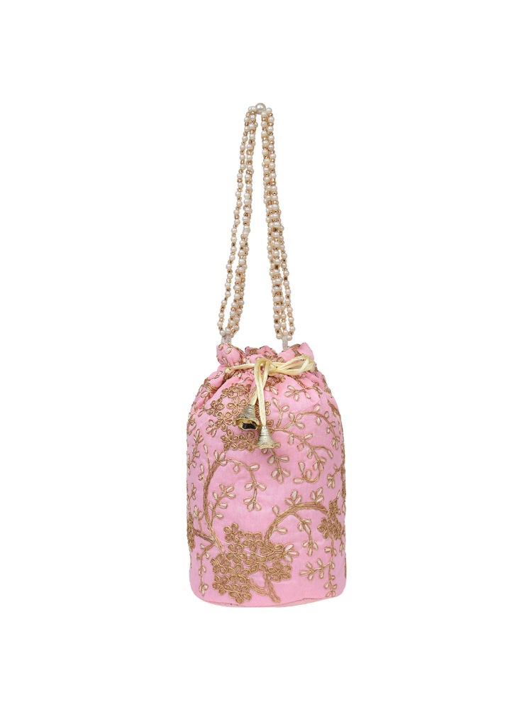 ADITI WASAN Pink Embroidered Potli Bag-picture-36