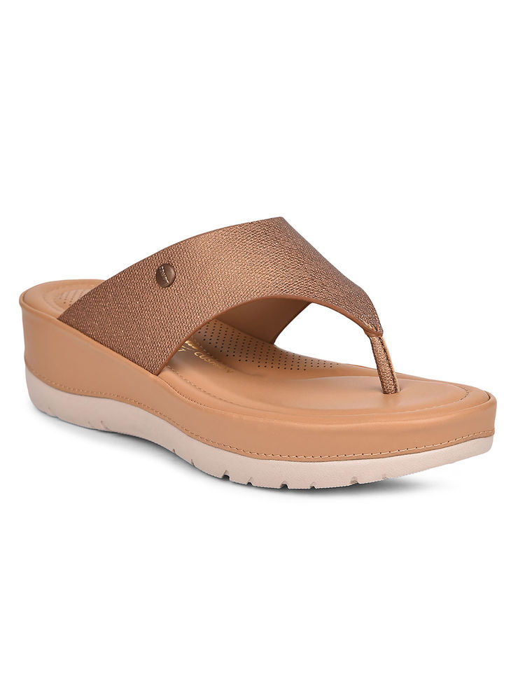 Bata Comfit Tan Comfit Wadges Heels for Women-image-33