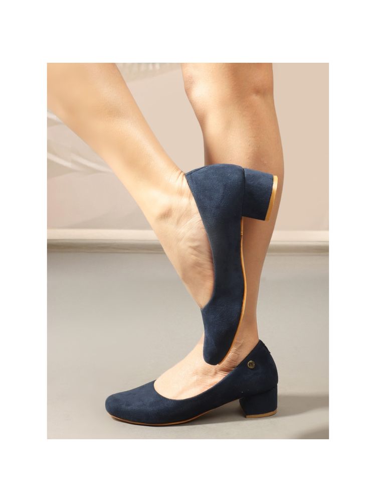 Carlton London Navy Blue Casual Women Solid Pumps-image-27
