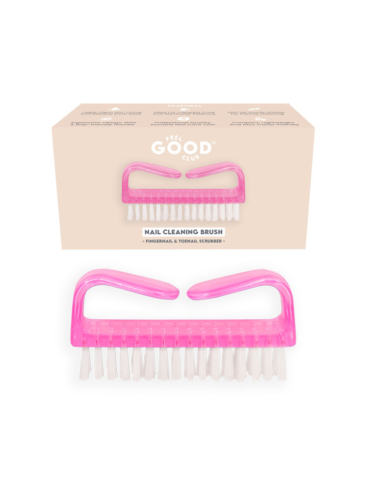Feel Good Club Finger & Toe Nail Cleaning Brush - Manicure & Pedicure Scrubber Tool With Grip Handle-image-2