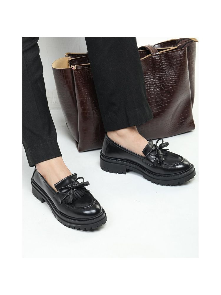 SHUZ TOUCH Black Chunky Solid Lofers-picture-15