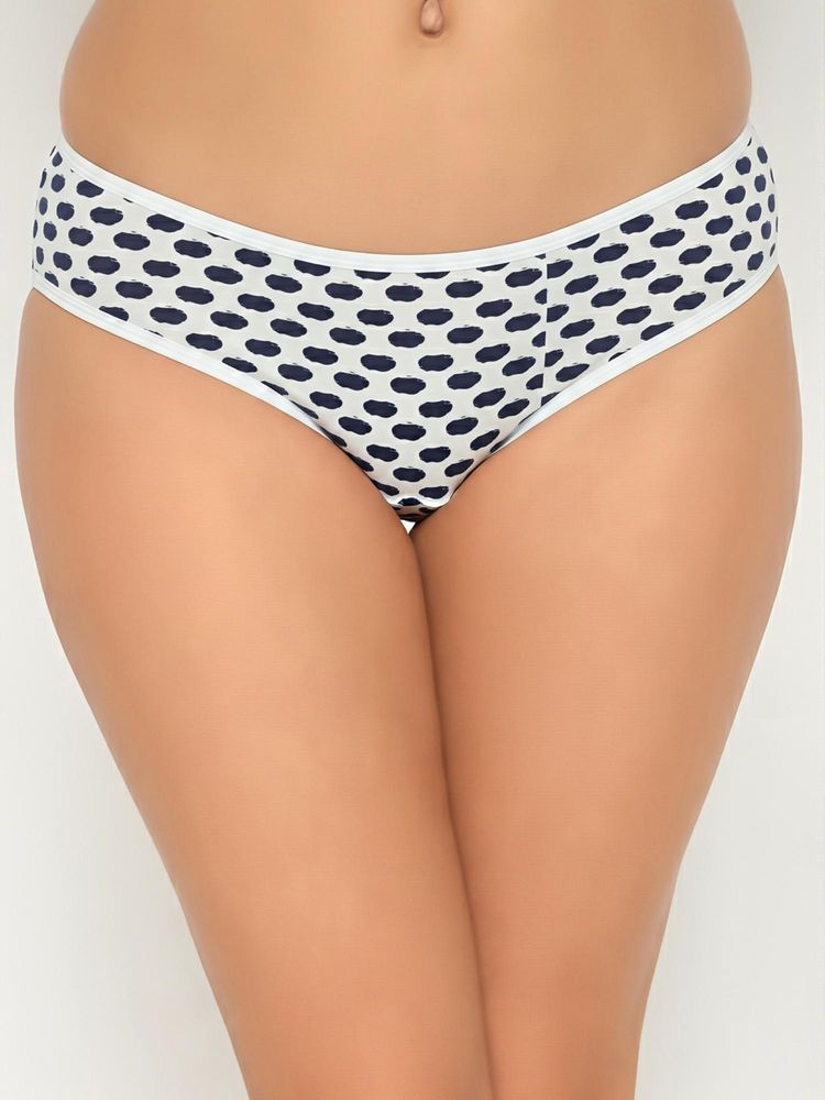 Clovia Womens Cotton Low Waist Printed Bikini Panty White-picture-28