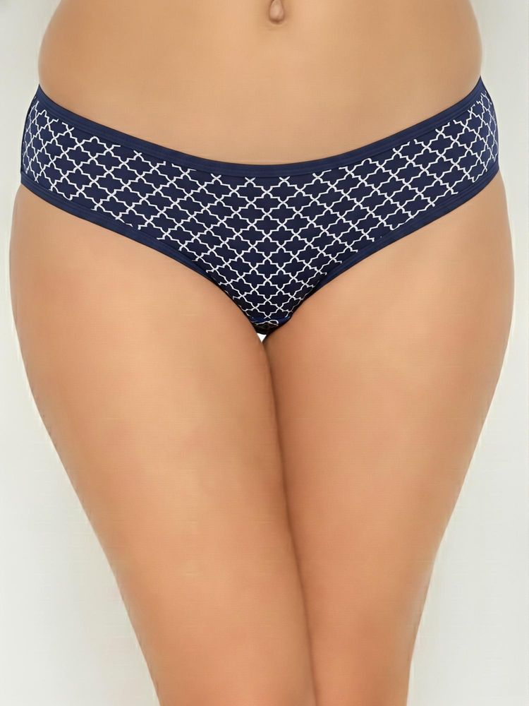 Clovia Womens Cotton Low Waist Printed Bikini Panty Navy Blue-image-14