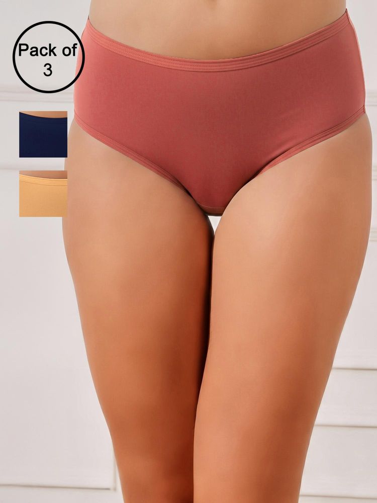 Clovia Womens Cotton Mid Waist Hipster Panty (Pack of 3)-image-27