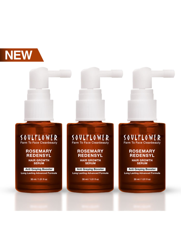 Soulflower Redensyl Hair Growth Serum Anti Greying Booster - Pack of 3
