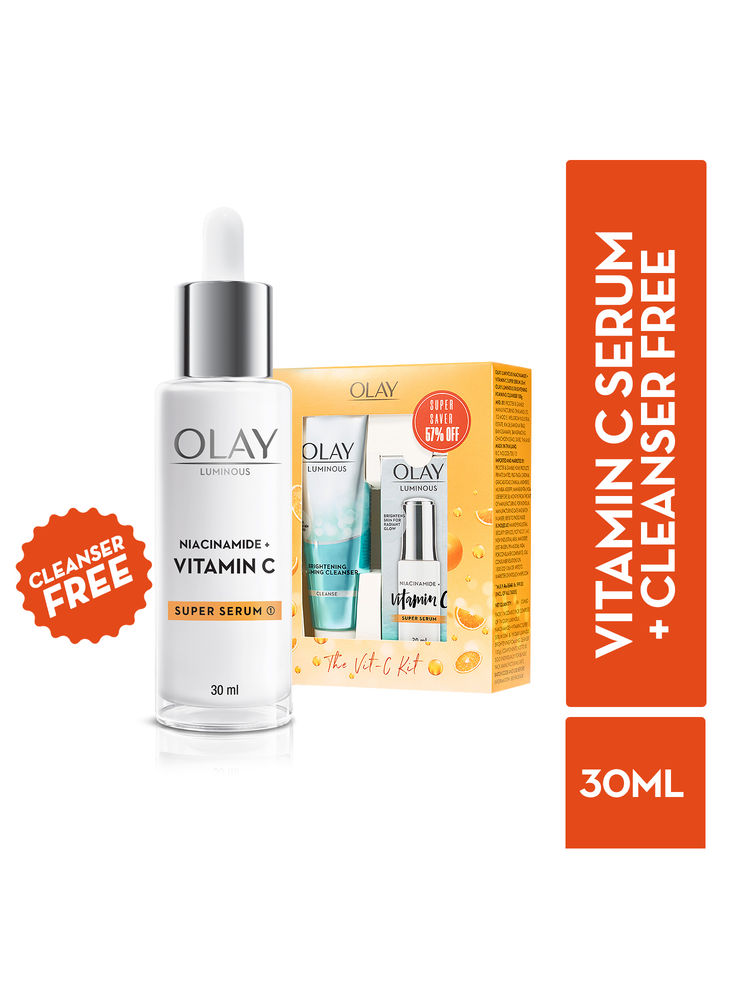 Olay Vitamin C Kit - Super Serum With Free Cleanser, Reduces 5 Years Of Stubborn Dark Spots-picture-18