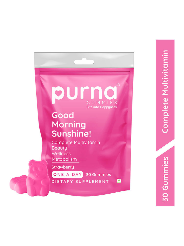 Purna Gummies Multivitamin Strawberry Gummies with Vitamins & Minerals, 30 Day Pack
