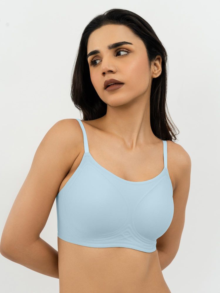 B'There Womens Full Coverage Seamless Scoop Neck Bra - Blue-picture-14