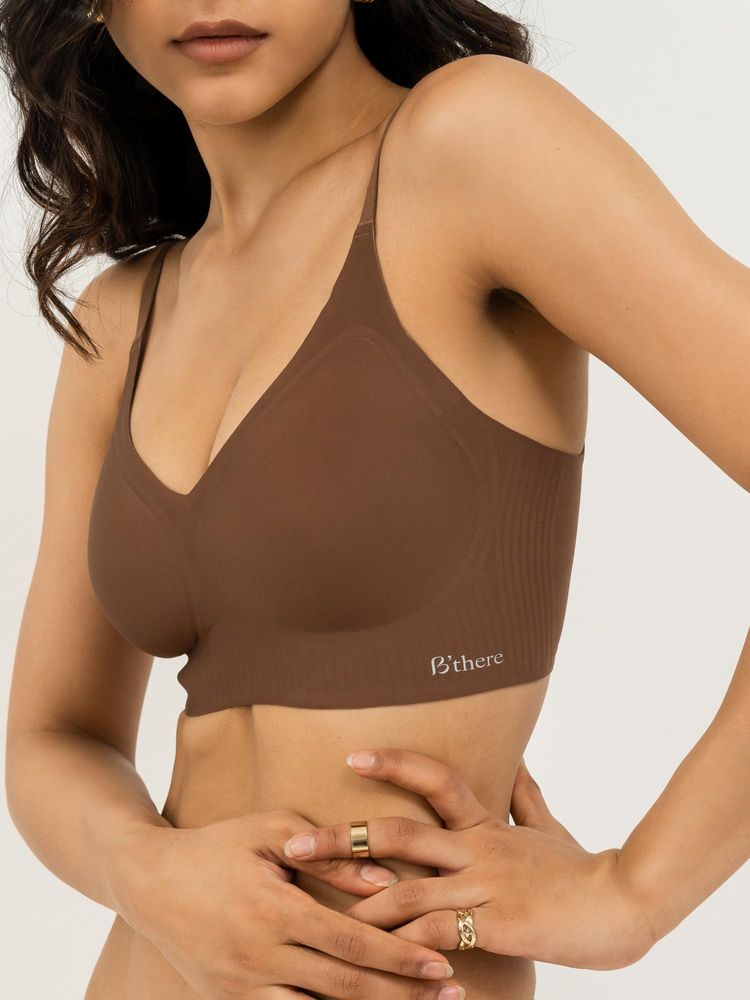 B'There Womens Premium Full Coverage Seamless Bra - Brown-picture-11