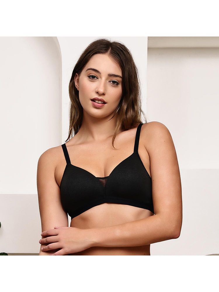 PrettyCat Womens Comfort Lightly Padded Non-Wired T-shirt Bra - Black-picture-25