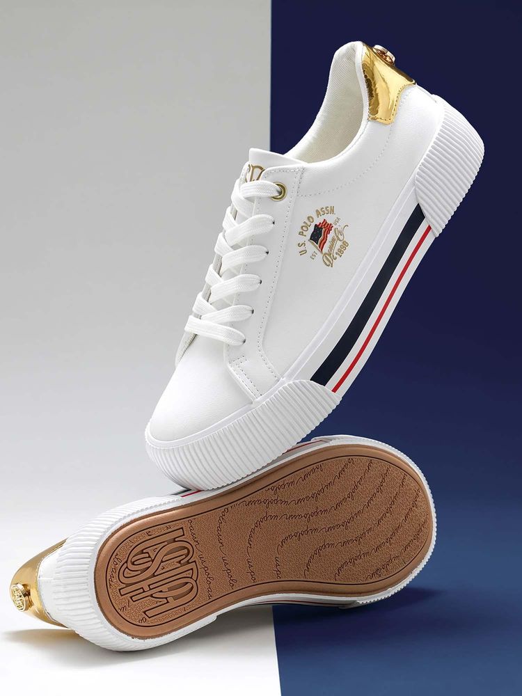 U.S. POLO ASSN. Women Lizzie 3.0 Round Toe Casual White Sneakers-picture-27