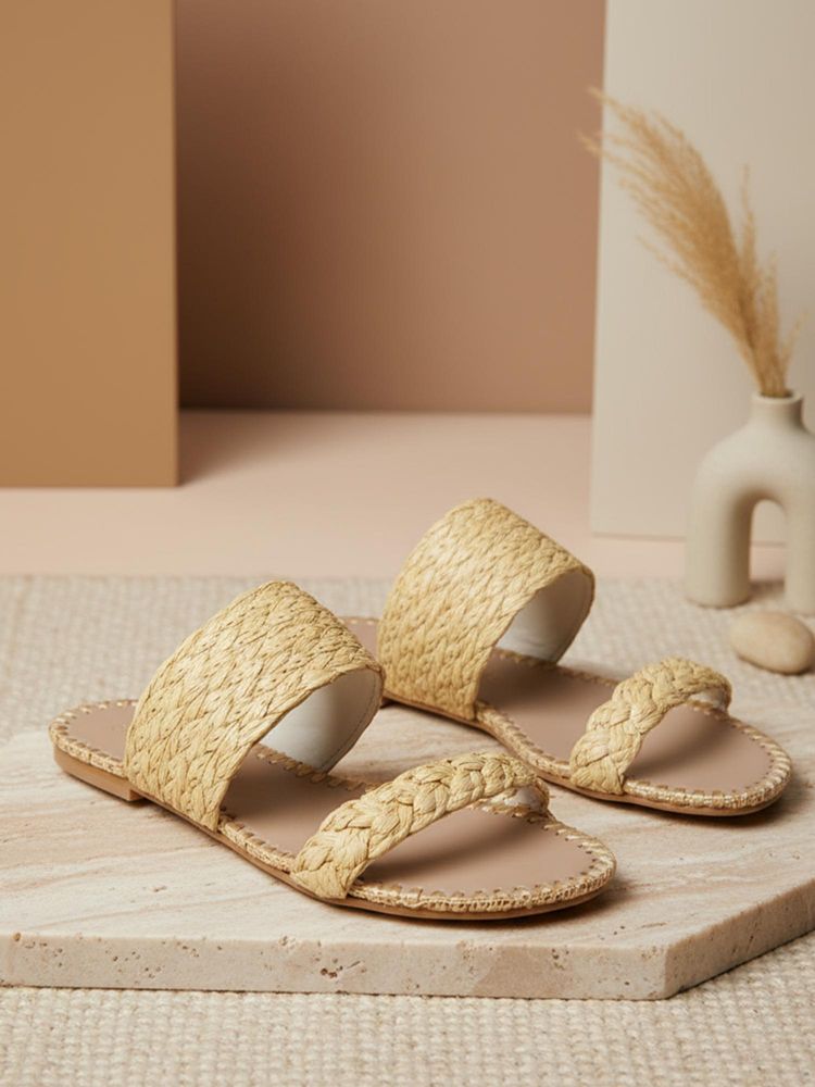 EZOK W-1028 Lightweight Comfort Beige Flats-image-15