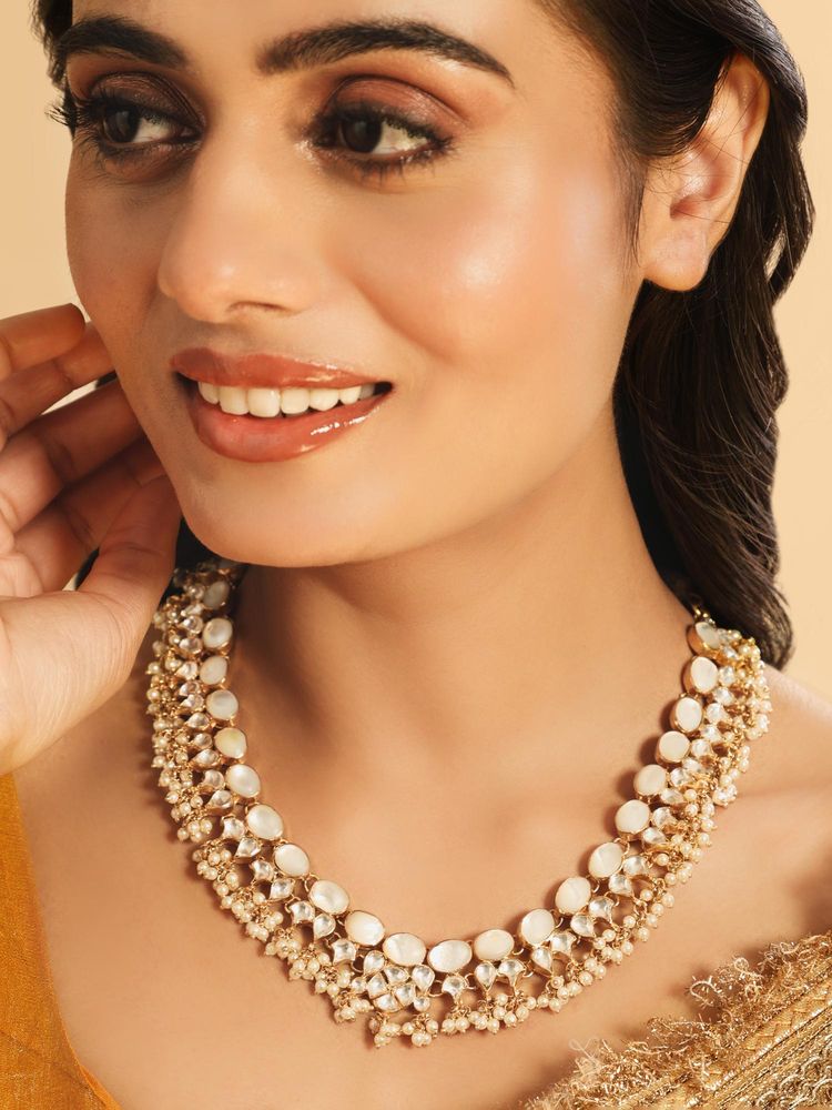 Nuyug 22K Gold Plated Kundan Stone Necklace-picture-26