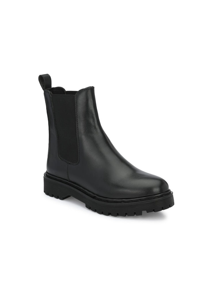 Delize Black Solid Women's Chelsea Boots-picture-20