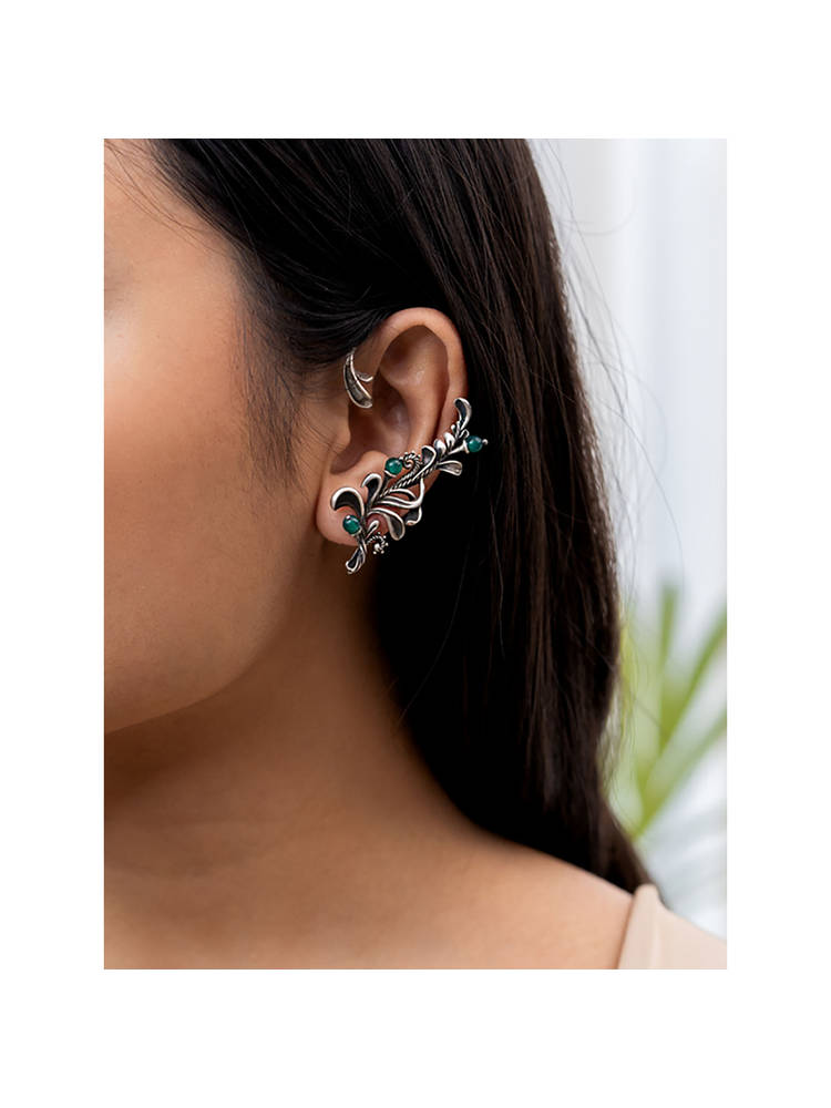 925 Silver Shaya by CaratLane Unleash Oxidized Earrings in-picture-11
