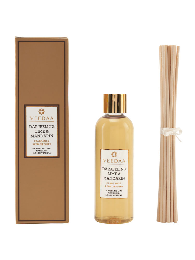 Veedaa Candles Darjeeling Lime & Mandarin Diffuser Oil Refill & Reeds Set