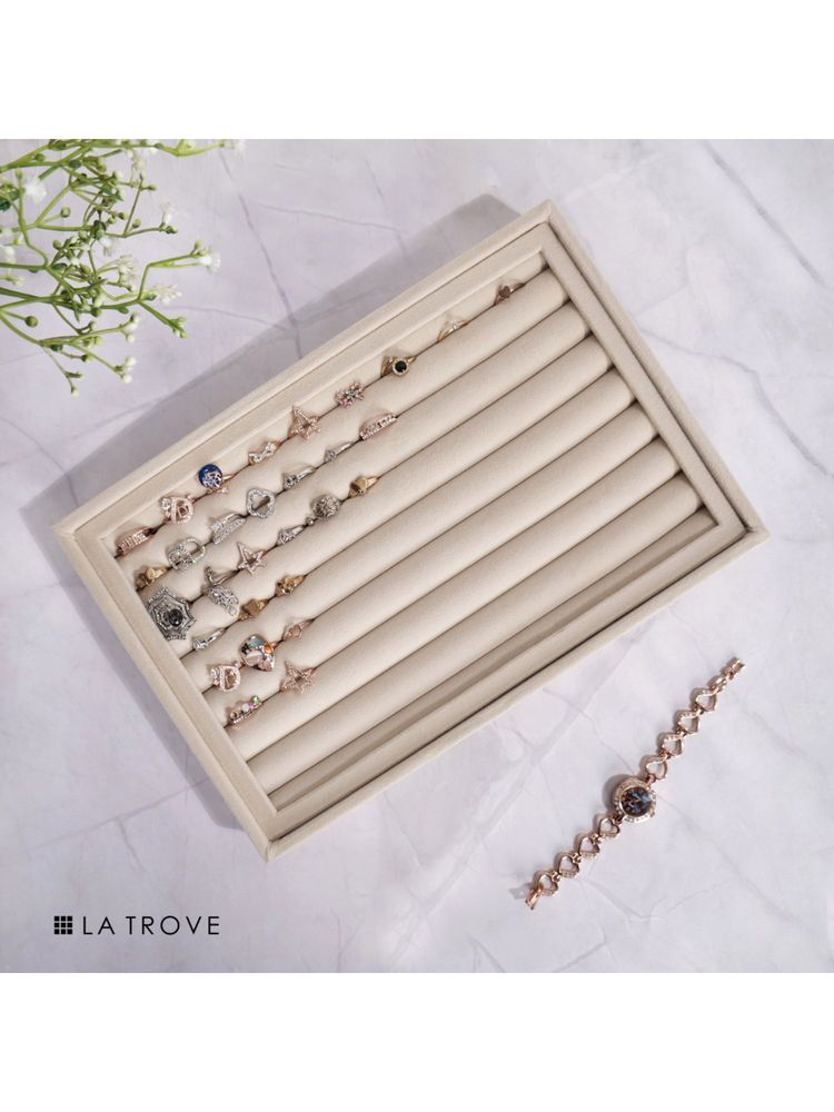 La Trove Luxury Big Ring Organiser Jewellery Tray (30X20X3.5 Cm)-picture-14