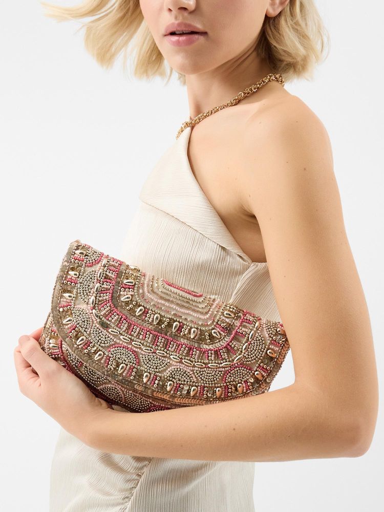 Accessorize London Women's Bead Embellished Clutch-image-36