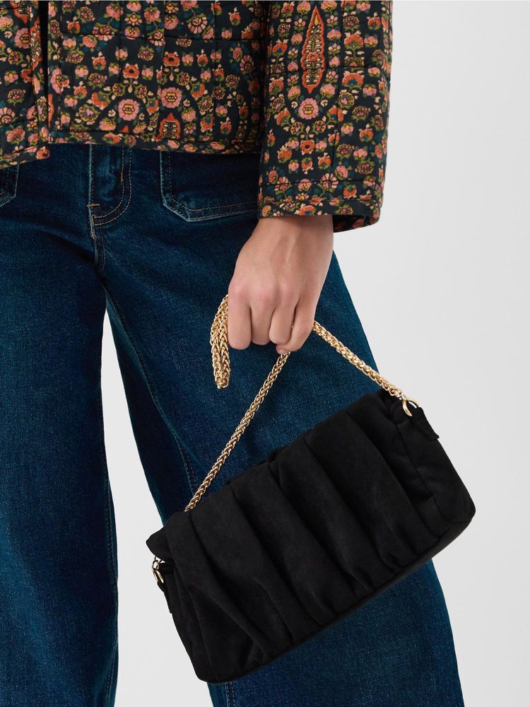 Accessorize London Women's Ruched Faux Suede Clutch-image-49