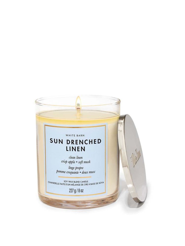 Bath & Body Works Sun-Drenched Linen Single Wick Candle-image-19