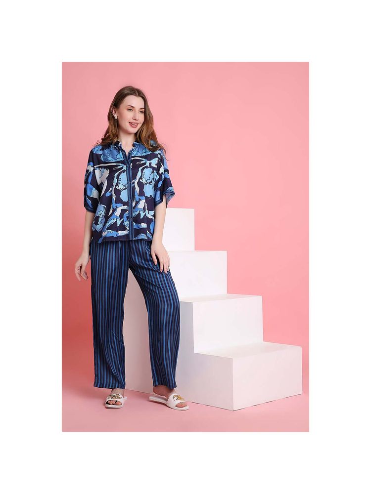 Tuna London Ocean Blue Breeze Relaxed Shirt & Pyjama-image-1