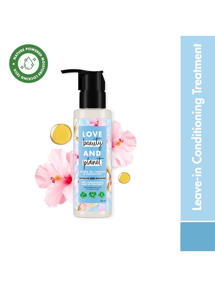 Love Beauty & Planet Jojoba Oil , Hibiscus & Pentavitin Deep Conditioning Leave - In Treatment