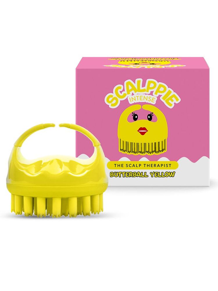 Scalppie Pro Silicon Hair Scalp Massager & Shampoo Brush Scrub Hair Growth & Anti Dandruff - Yellow-image-33