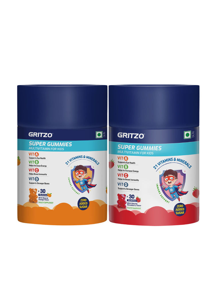 Gritzo Super Gummies Multivitamin For Kids Gummies (Orange & Strawberry)-picture-46